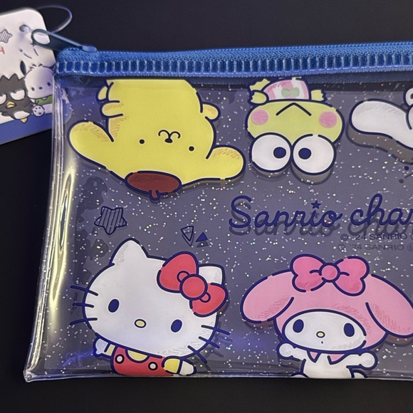 Sanrio Characters Glitter Zippered Pouch Hello Kitty My Melody Kuromi + Friends - Picture 6 of 7
